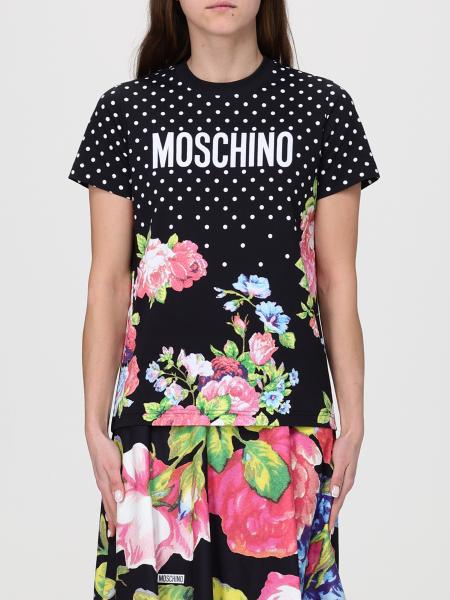 Camisetas de algodón de lunares con logo Moschino Couture