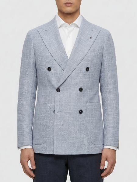 Double-Breasted Wool Blend Blazer Tagliatore