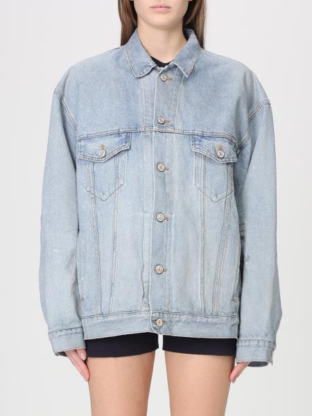 Veste en jean avec logo Balenciaga
