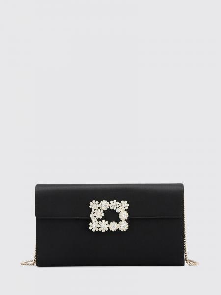 Efflorescence Satin Clutch with Jewel Buckle Roger Vivier
