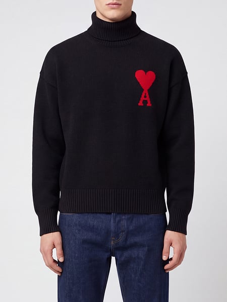 Turtleneck Pullover Ami Paris in Wool with Logo
