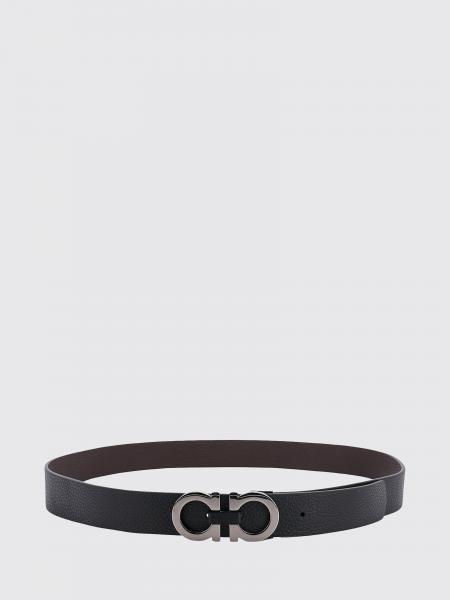 Gancini Reversible Hammered Leather Belt Ferragamo
