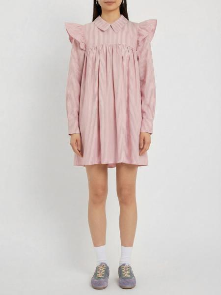 Ganni Striped Organic Cotton Chemisier Dress