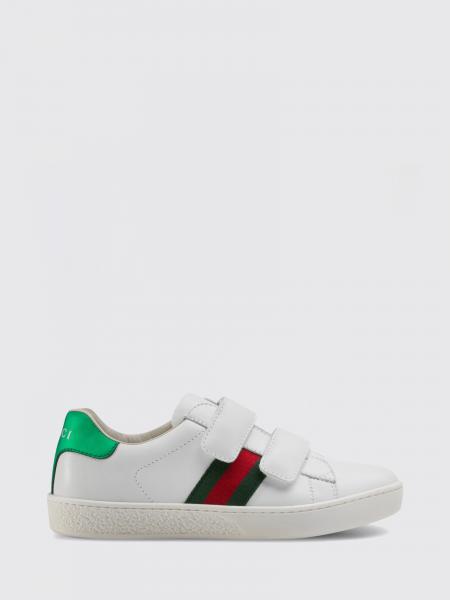 Leather Sneakers with Web Gucci