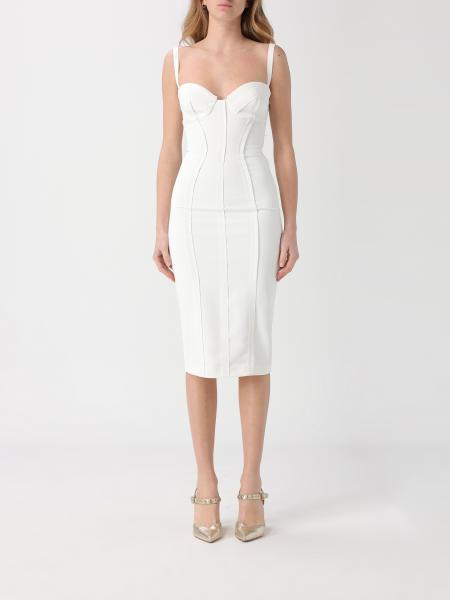 Light Crêpe Dress With Raw Cut Fabric Elisabetta Franchi