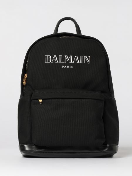 Zaino Balmain in canvas di cotone con logo