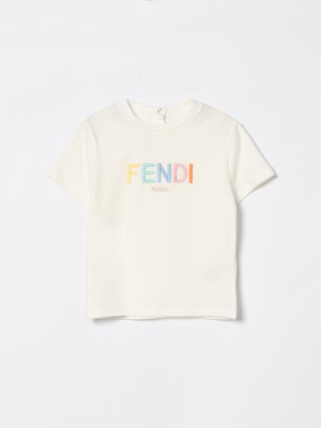 Fendi Cotton T-Shirt with Embroidered Logo
