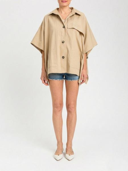 Cotton Gabardine Poncho Trench Coat Twinset