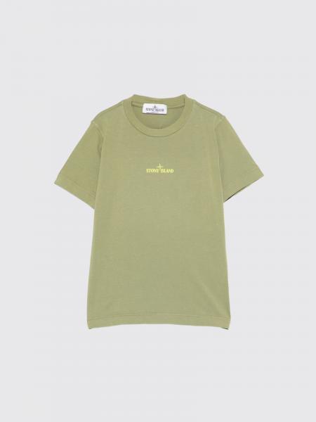 Cotton T-Shirt with Logo Print Stone Island Junior