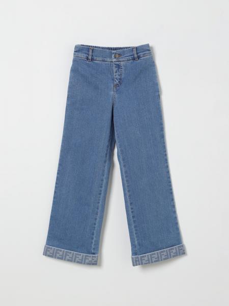 Palazzo Jeans in Cotton Denim Fendi