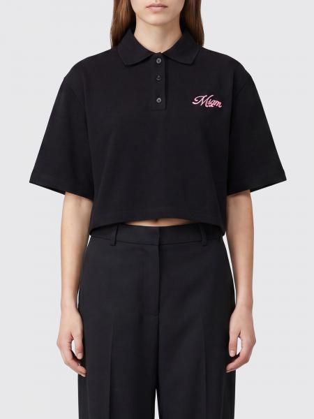 Logo Cotton Crop Polo Shirt MSGM