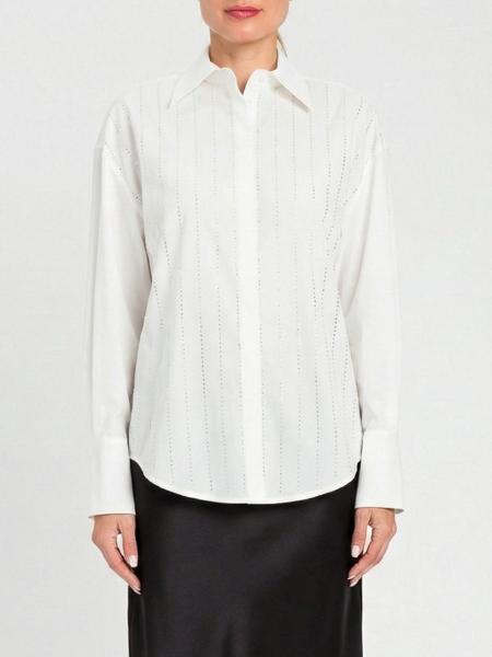 Camicia Actitude Twinset in cotone stretch con strass