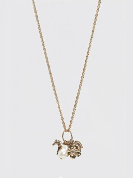 Brass Necklace with Pearls and Crystals Twinset