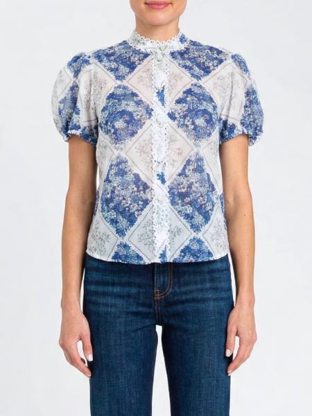 Twinset Ramie Shirt with Floral Print