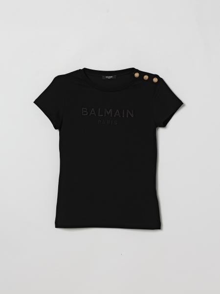 Camiseta de algodón con logo Balmain