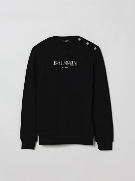 Cotton Sweatshirt with Logo Print Balmain