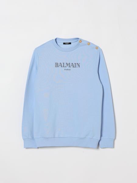Cotton Sweatshirt with Logo Print Balmain