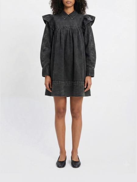Ausgestelltes Hemdblusenkleid aus Bio-Baumwolldenim Ganni