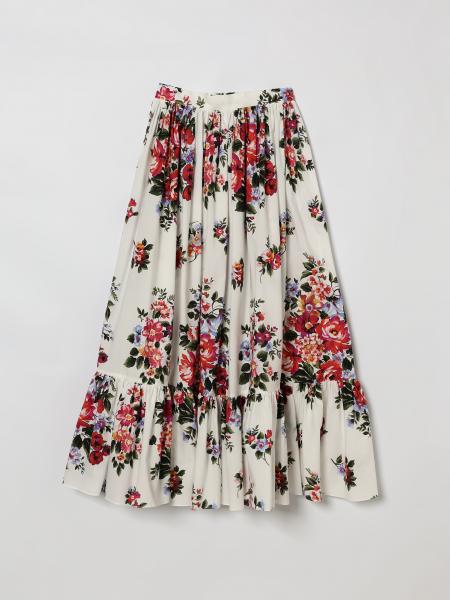 Dolce & Gabbana Floral Print Cotton Long Skirt