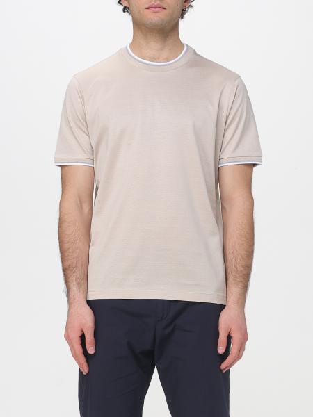 Cotton T-Shirt With Striped Profiles Paul & Shark