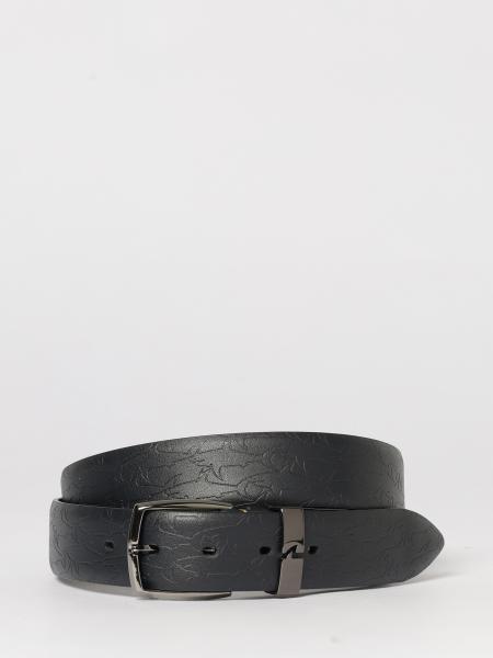 Leather Belt With Embossed Logo Paul & Shark