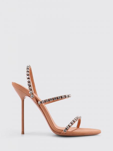 Lidia Slingback Sandals Paris Texas in Satin with Crystals
