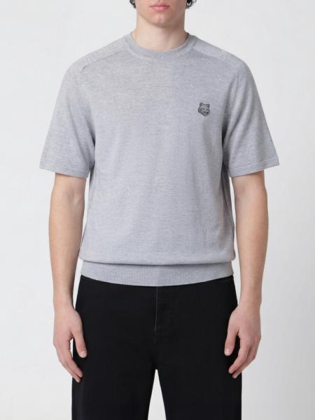 Wool Knit Sweater with Logo Maison Kitsuné