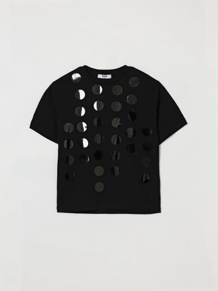 Cotton T-shirt with Maxi Sequins MSGM Kids