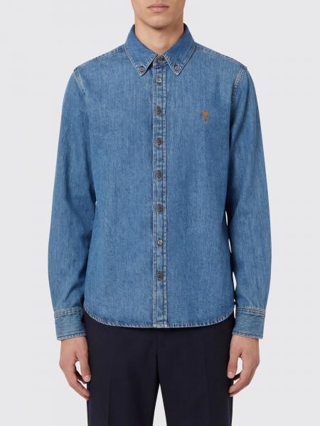 Cotton Denim Shirt Ami Paris
