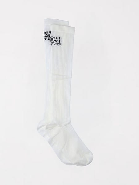 Cotton Blend Socks with Numbers Logo MM6 Maison Margiela