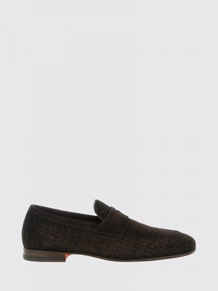 Mocassins Carlo Santoni en daim tressé