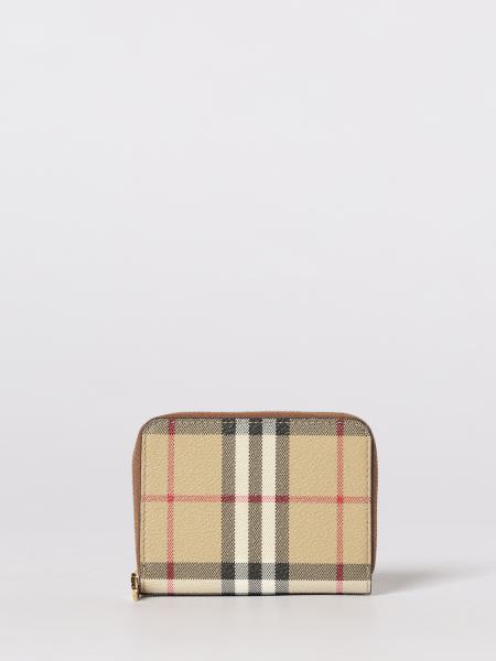 Burberry Coated Cotton Vintage Check Print Wallet