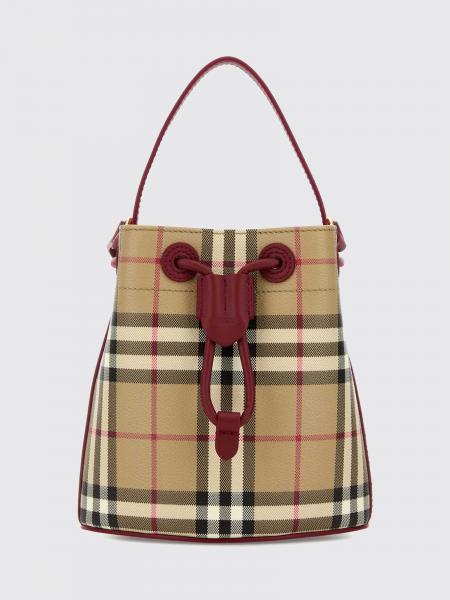 Vintage Check Coated Cotton Bucket Bag Burberry