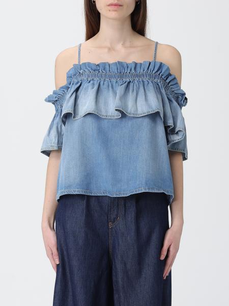 Cotton Top with Ruffles Pinko
