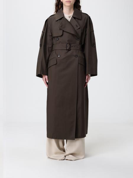 Double Breasted Cotton Blend Trench Coat Max Mara The Cube