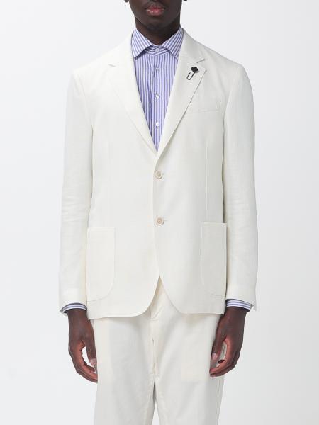 Lardini Einreihiger Blazer aus Schurwolle und Leinen