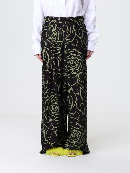 Pantaloni palazzo Dries Van Noten in viscosa con stampa floreale