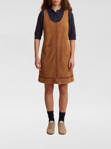 Robe mini La Martina en cuir suédé