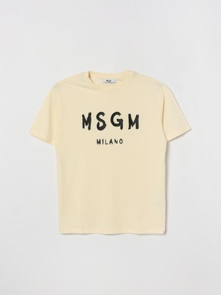 MSGM Kids Cotton T-shirt with Logo