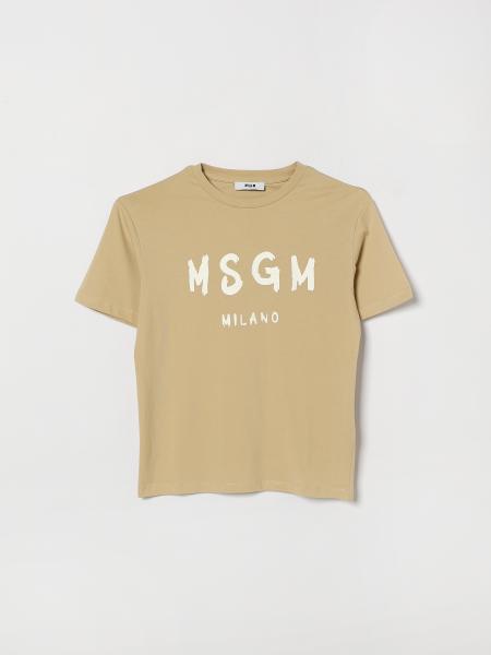 MSGM Kids Cotton T-shirt with Logo