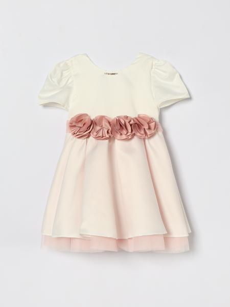 Twinset Satin Dress with Applied Flowers