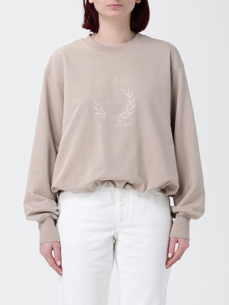 Cotton Crew Neck Sweatshirt with Emblem Brunello Cucinelli