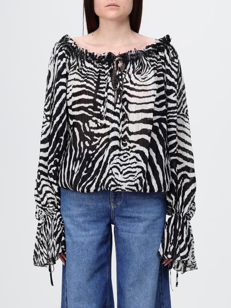 Blumarine Viscose Blouse with Animal Print