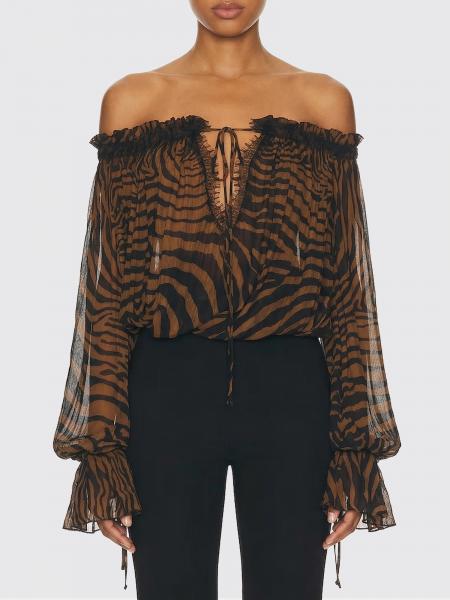 Blumarine Viscose Blouse with Animal Print