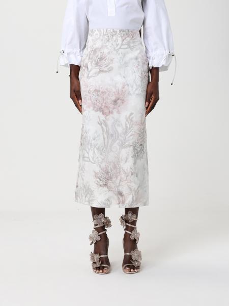 Gabardine and Organza Midi Skirt Max Mara