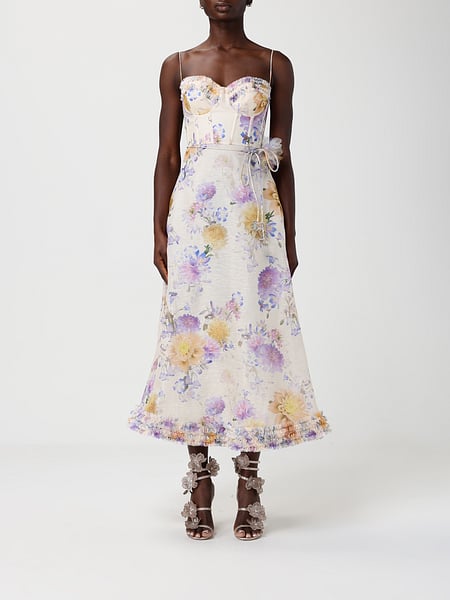 Abito Luna midi Zimmermann in tulle con stampa floreale