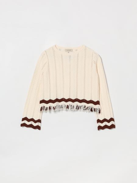 Twinset Cotton Openwork Crew Neck Pullover