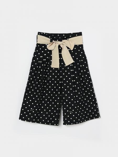 Pantaloni a gamba larga Monnalisa in cotone a pois