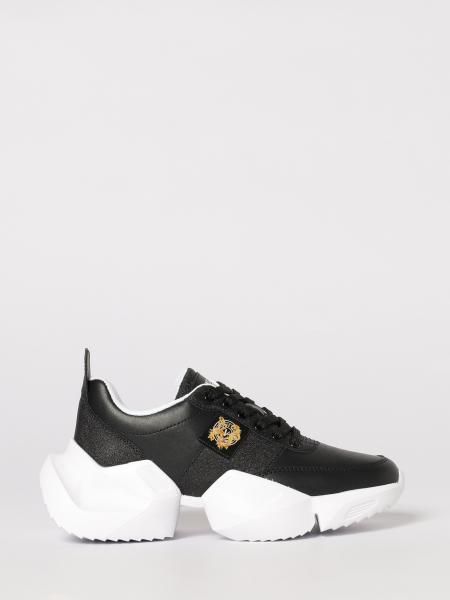 Leather and Lurex Mesh Sneakers Versace Jeans Couture