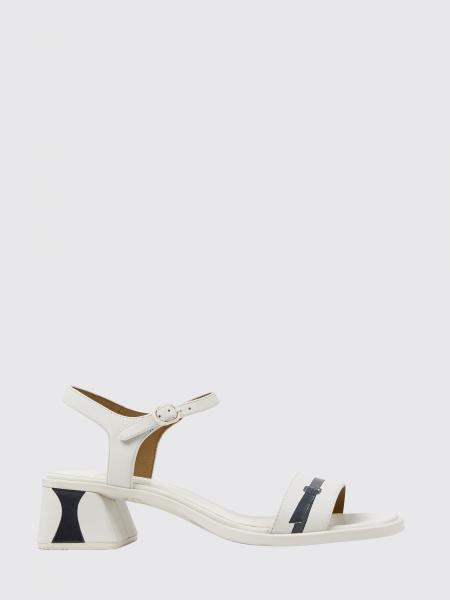 Kora Trompe-l'œil Print Leather Sandals Camper